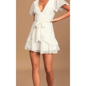 Lulus White Mini Ruffle Dress